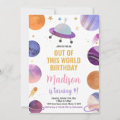 Invitations d'anniversaire de l'espace extra-atmos (Devant)