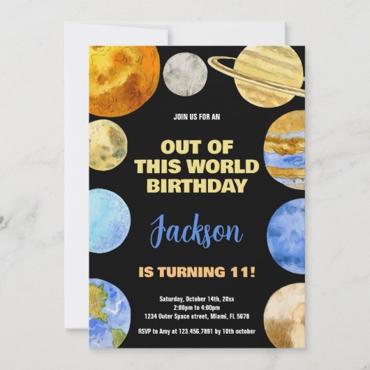 Invitations d'anniversaire de l'espace extra-atmos (Devant)