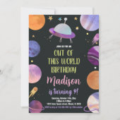 Invitations d'anniversaire de l'espace extra-atmos (Devant)