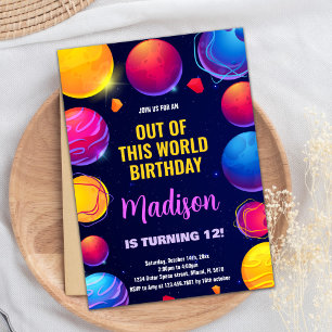 Invitations d'anniversaire de l'espace extra-atmos
