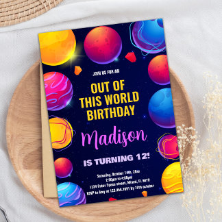 Invitations d'anniversaire de l'espace extra-atmos