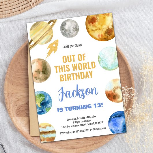 Invitations d'anniversaire de l'espace extra-atmos