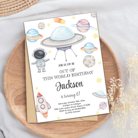 Invitations d'anniversaire de l'espace extra-atmos