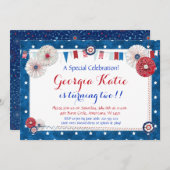 Invitations d'anniversaire de l'étoile patriotique (Devant / Derrière)