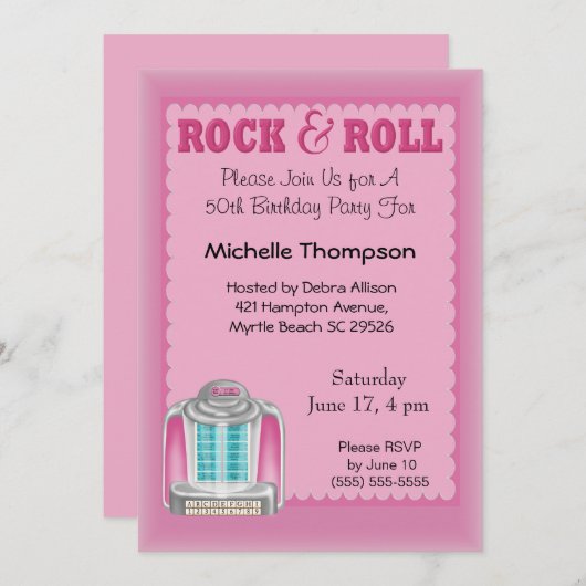 Invitations d'anniversaire de librairie (Devant / Derrière)