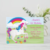 Invitations d'anniversaire de licorne (Debout devant)