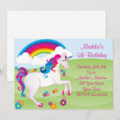 Invitations d'anniversaire de licorne (Devant / Derrière)