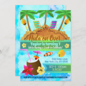 Invitations d'anniversaire de l'île de Plage (Devant / Derrière)