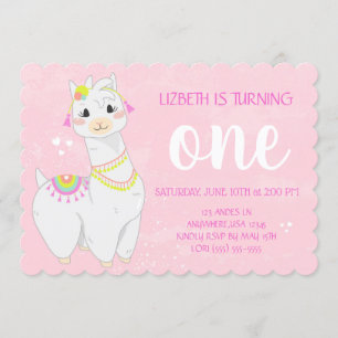 Invitations d'anniversaire de Llama   Thème Fiesta