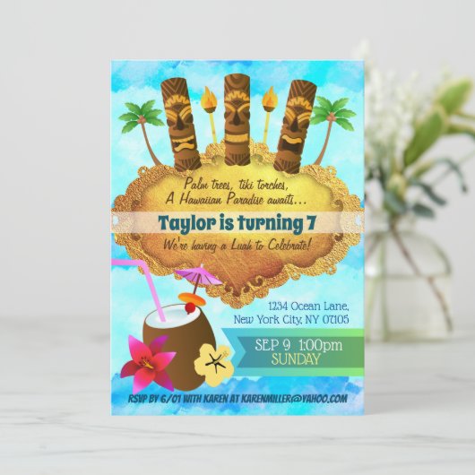 Invitations d'anniversaire de Luah (Debout devant)