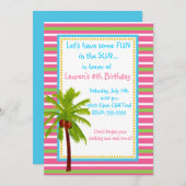 Invitations d'anniversaire de Luau (Devant / Derrière)
