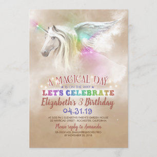 Invitations d'anniversaire de l'Unicorne