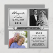 invitations d'anniversaire de mariage élégantes et (Devant / Derrière)