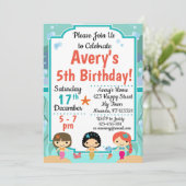 Invitations d'anniversaire de Mermaid (Debout devant)