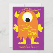 Invitations d'anniversaire de mignonne Monster (Devant)