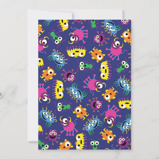 Invitations d'anniversaire de mignonne Monster (Dos)
