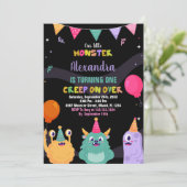Invitations d'anniversaire de Monster Ballon rose (Debout devant)