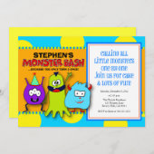 Invitations d'anniversaire de Monster Bash (Devant / Derrière)