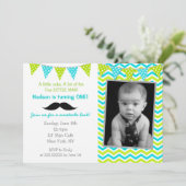 Invitations d'anniversaire de Mustache Little Man (Debout devant)