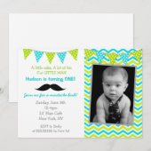 Invitations d'anniversaire de Mustache Little Man (Devant / Derrière)