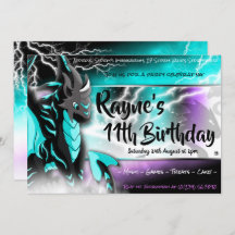 Invitations d'anniversaire de Novastorm Dragon