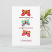Invitations d'anniversaire de papillon (Debout devant)