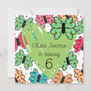 Invitations d'anniversaire de papillon customisé
