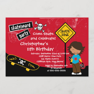 Invitations d'anniversaire de partie de planche à