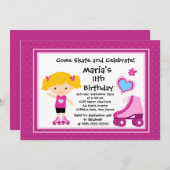 Invitations d'anniversaire de partie de planche à (Devant / Derrière)