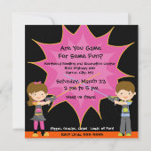 Invitations d'anniversaire de partie d'étiquette (Dos)