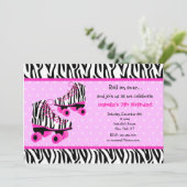 Invitations d'anniversaire de patins de rouleau (Debout devant)