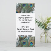 Invitations d'anniversaire de Peacock colorées (Debout devant)