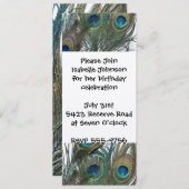 Invitations d'anniversaire de Peacock colorées (Devant / Derrière)