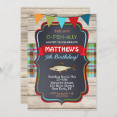 Invitations d'anniversaire de pêche (Devant / Derrière)