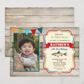 Invitations d'anniversaire de pêche (Devant / Derrière)