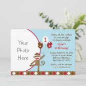 Invitations d'anniversaire de photo de ballon de (Debout devant)