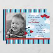 Invitations d'anniversaire de photo de garçon (Devant / Derrière)