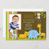 Invitations d'anniversaire de photo de safari (Devant / Derrière)