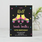 Invitations d'anniversaire de Pink Black Roller (Debout devant)