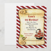 Invitations d'anniversaire de pirate (Devant / Derrière)
