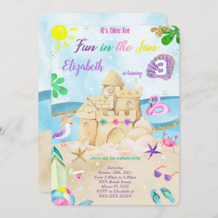Invitations d'anniversaire de plage