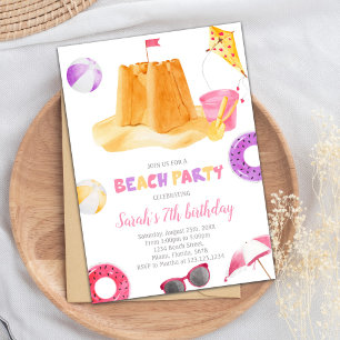 Invitations d'anniversaire de plage