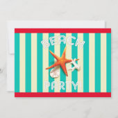 Invitations d'anniversaire de plage (Dos)