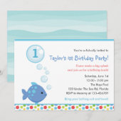 Invitations d'anniversaire de poisson (garçons) av (Devant / Derrière)