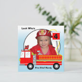 Invitations d'anniversaire de pompe à incendie de (Debout devant)