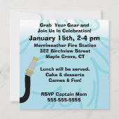 Invitations d'anniversaire de pompe à incendie de (Dos)