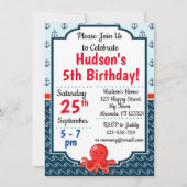 Invitations d'anniversaire de poulpe (Devant)