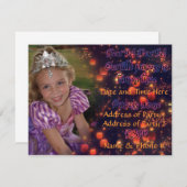 Invitations d'anniversaire de princesse de 3 ans (Devant / Derrière)