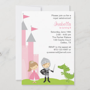 Invitations Faire Part Cartes Anniversaire Princesse Chevalier Zazzle Be