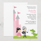 Invitations d'anniversaire de princesse et de chev (Devant / Derrière)